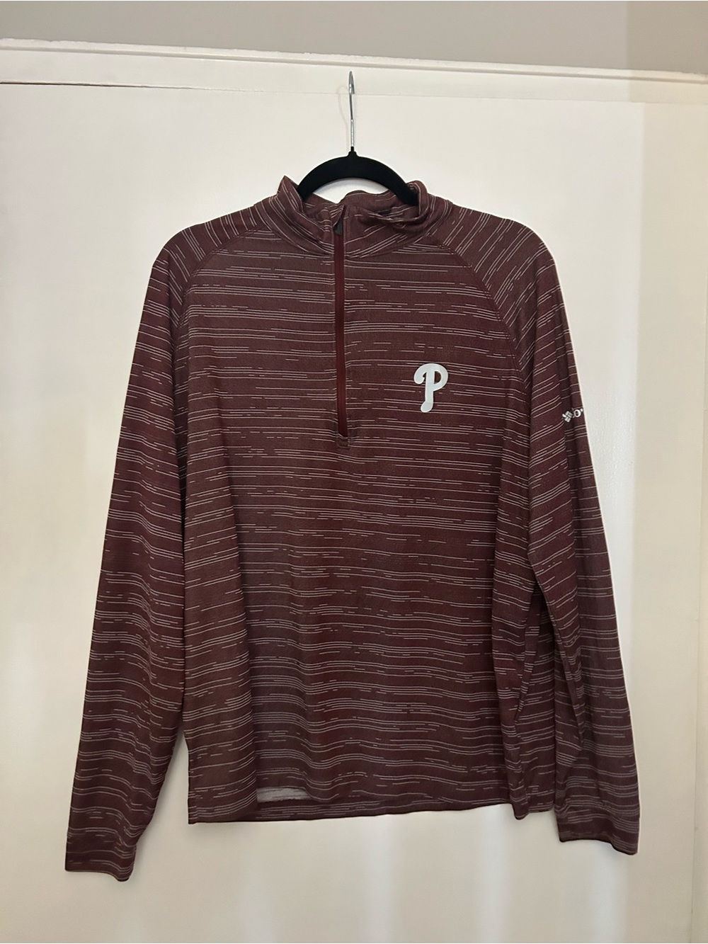 Columbia Maroon Heathered Quarter-Zip Pullover